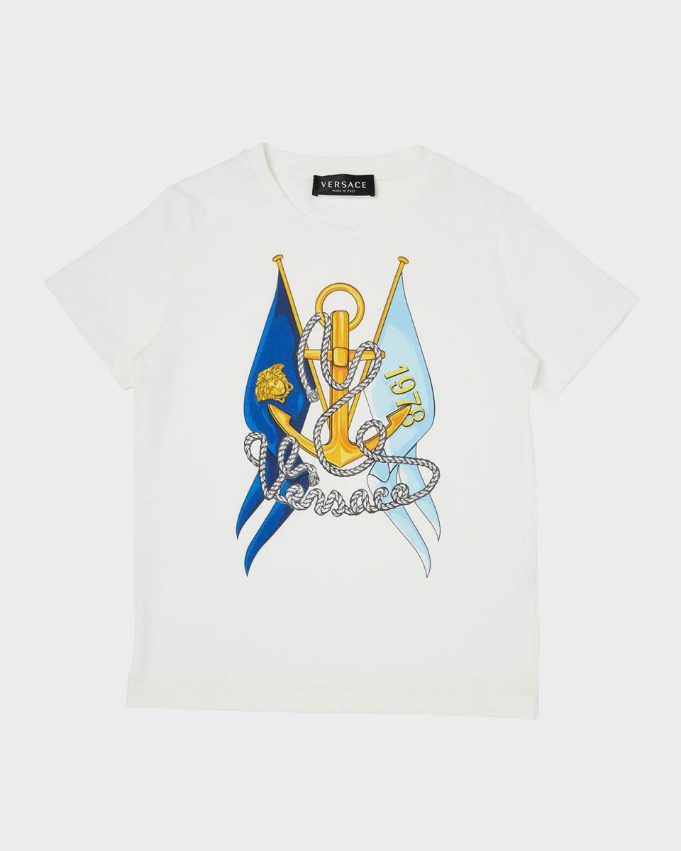 Boy's Marine-Print Jersey T-Shirt, Size 4-6